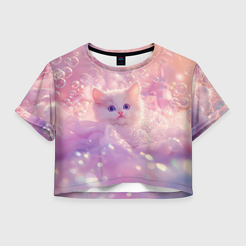Женский топ Котенок в пузырях / 3D-принт – фото 1