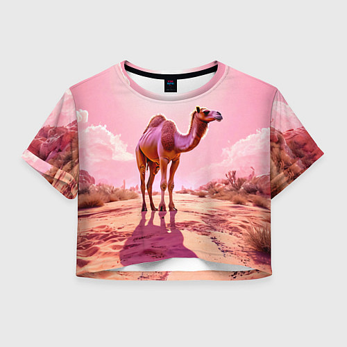Женский топ Верблюд в розовой пустыне / 3D-принт – фото 1