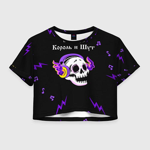 Женский топ Король и Шут неоновый череп / 3D-принт – фото 1
