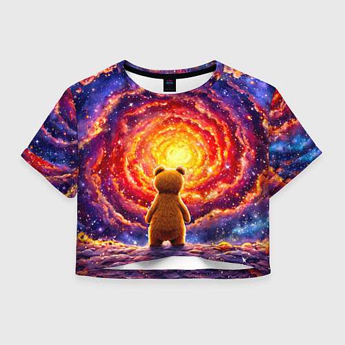 Женский топ Медвежонок смотрит в космос / 3D-принт – фото 1