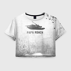 Футболка 3D укороченная женская Papa Roach - white gradient, цвет: 3D-принт