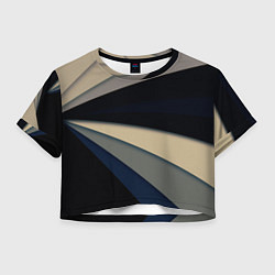 Футболка 3D укороченная женская Фрактальные линии - темный, цвет: 3D-принт