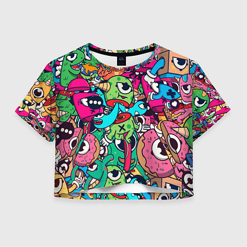 Женский топ Color doodle monsters / 3D-принт – фото 1