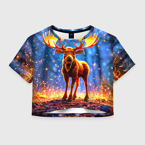 Женский топ Лосенок в лесу / 3D-принт – фото 1