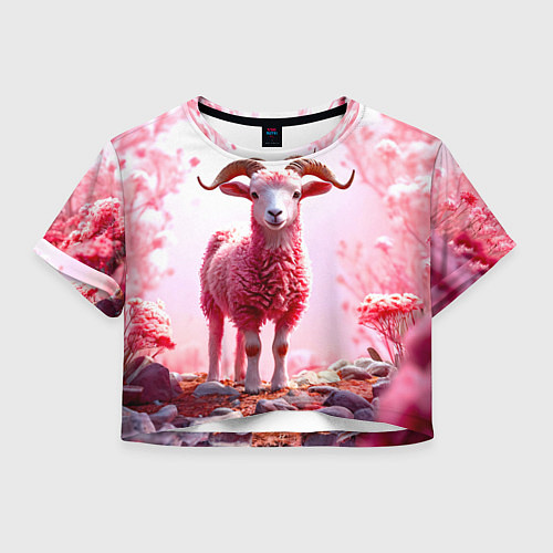 Женский топ Козел в розовом / 3D-принт – фото 1