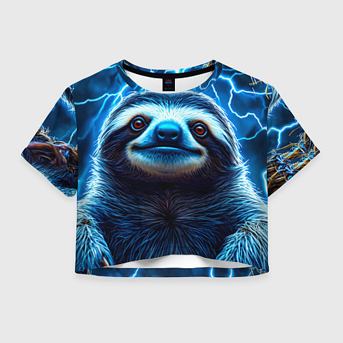 Женский топ Ленивец в разрядах молний / 3D-принт – фото 1