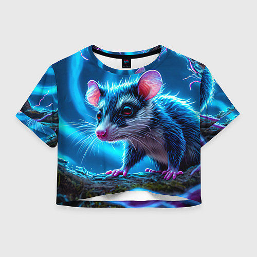 Женский топ Опоссум в синей туманности / 3D-принт – фото 1