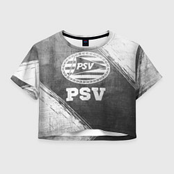 Футболка 3D укороченная женская PSV - grey gradient, цвет: 3D-принт