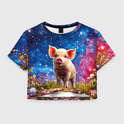 Женский топ Поросенок и звездное небо