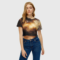 Футболка 3D укороченная женская Stronghold сrusader лого и гром, цвет: 3D-принт — фото 2