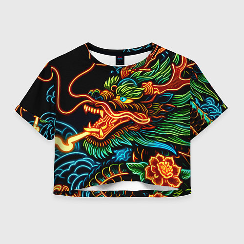 Женский топ Japanese neon dragon - irezumi / 3D-принт – фото 1