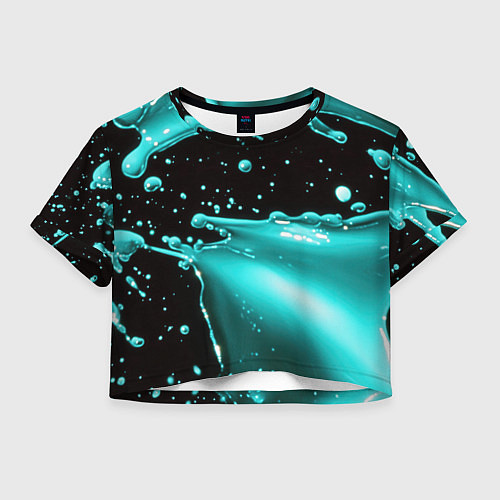 Женский топ Разрыв голубой краски / 3D-принт – фото 1