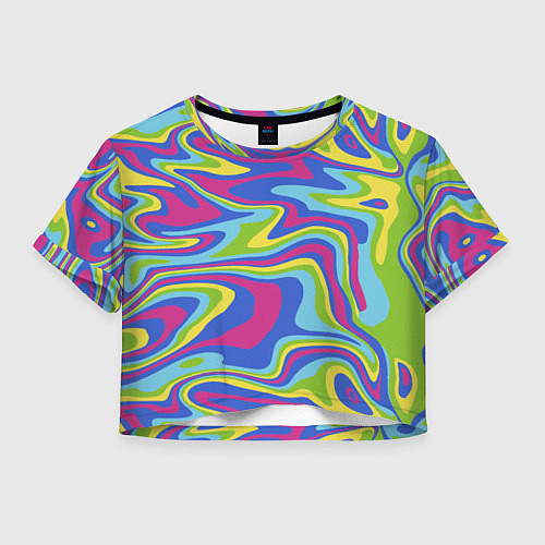 Женский топ Разноцветная абстракция волны / 3D-принт – фото 1