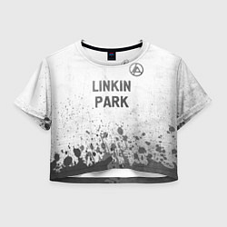 Футболка 3D укороченная женская Linkin Park 2024 - white gradient посередине, цвет: 3D-принт