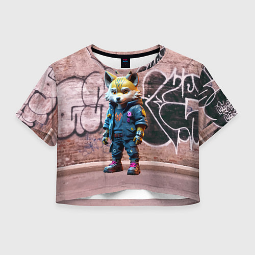 Женский топ Уличный лисёнок на своём районе / 3D-принт – фото 1