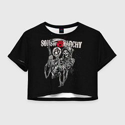 Футболка 3D укороченная женская Sons Of Anarchy - death, цвет: 3D-принт