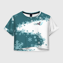 Футболка 3D укороченная женская Сноуборд это жизнь, цвет: 3D-принт