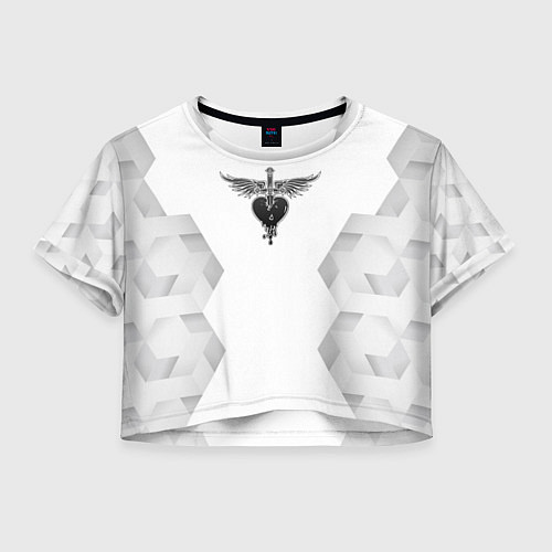 Женский топ Bon Jovi white poly / 3D-принт – фото 1