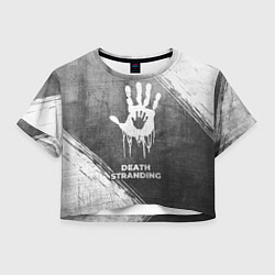 Футболка 3D укороченная женская Death Stranding - grey gradient, цвет: 3D-принт