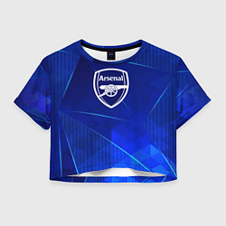 Футболка 3D укороченная женская Arsenal blue poly, цвет: 3D-принт