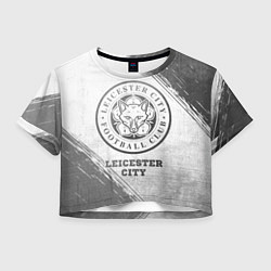 Футболка 3D укороченная женская Leicester City - white gradient, цвет: 3D-принт