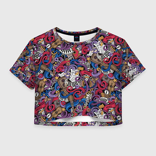 Женский топ Музыкальный коллаж / 3D-принт – фото 1