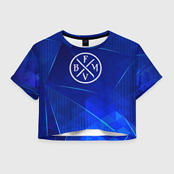 Футболка 3D укороченная женская Bullet For My Valentine blue poly, цвет: 3D-принт