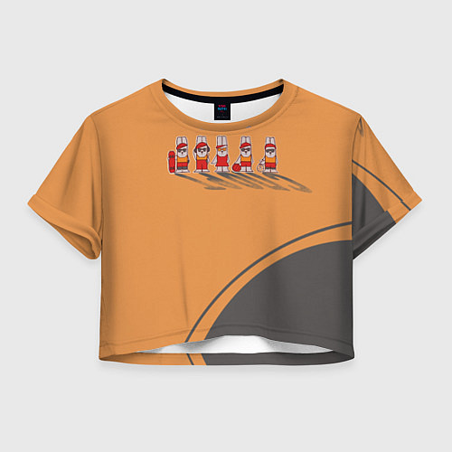 Женский топ Пять спортивных кроликов / 3D-принт – фото 1