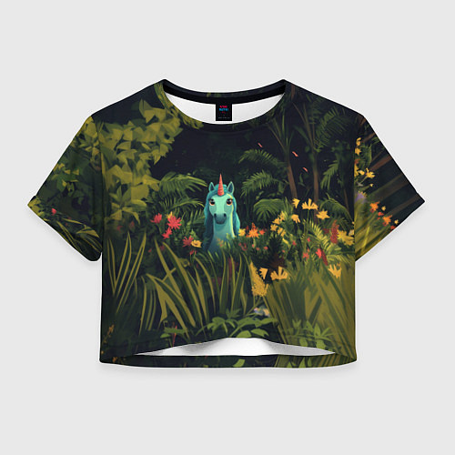 Женский топ Голубая единорожка / 3D-принт – фото 1