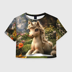 Женский топ Единорожка кофейного цвета