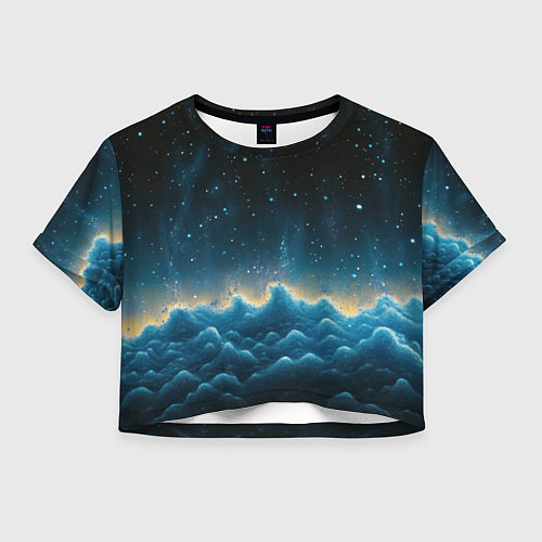 Женский топ Облака и черное небо текстура / 3D-принт – фото 1
