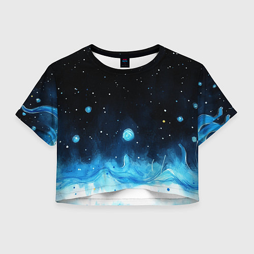 Женский топ Синяя светящееся краска / 3D-принт – фото 1