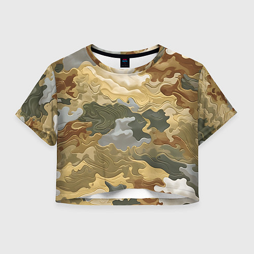 Женский топ Золотистый камуфляж / 3D-принт – фото 1