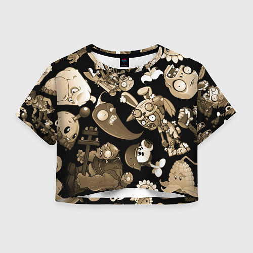 Женский топ Растения против зомби в бежевом цвете / 3D-принт – фото 1