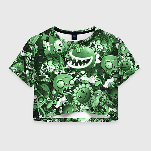 Женский топ Растения против зомби в зеленом цвете / 3D-принт – фото 1