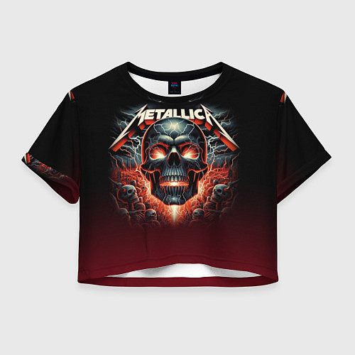 Женский топ Metallica - fire skull / 3D-принт – фото 1