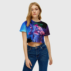 Футболка 3D укороченная женская Харли и Джокер love, цвет: 3D-принт — фото 2