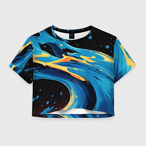 Женский топ Синяя волна из красок / 3D-принт – фото 1