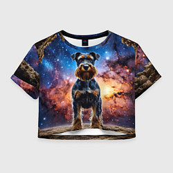 Женский топ Ризеншнауцер в космосе