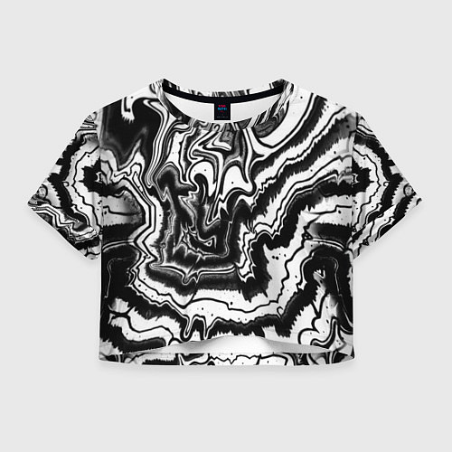 Женский топ Закрученные волны - чб абстракция / 3D-принт – фото 1