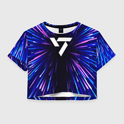 Футболка 3D укороченная женская Seventeen neon energy, цвет: 3D-принт