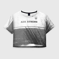 Футболка 3D укороченная женская AEK Athens - white gradient посередине, цвет: 3D-принт