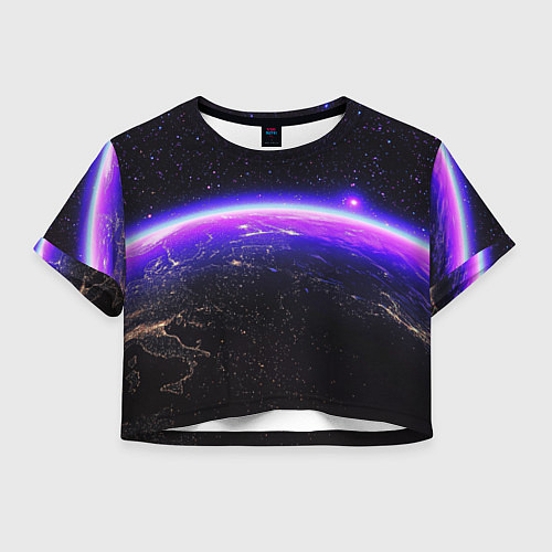 Женский топ Планета и неоновое свечение / 3D-принт – фото 1