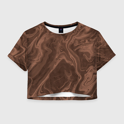 Женский топ Коричневый абстракция в точку / 3D-принт – фото 1