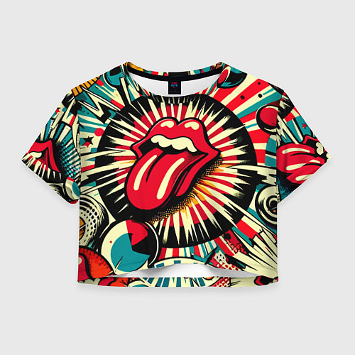 Женский топ Logo of the Rolling Stones - pop art / 3D-принт – фото 1