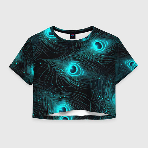 Женский топ Светящиеся перья павлина паттерн / 3D-принт – фото 1