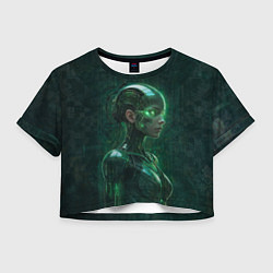 Женский топ Девушка-андроид в зелёных тонах