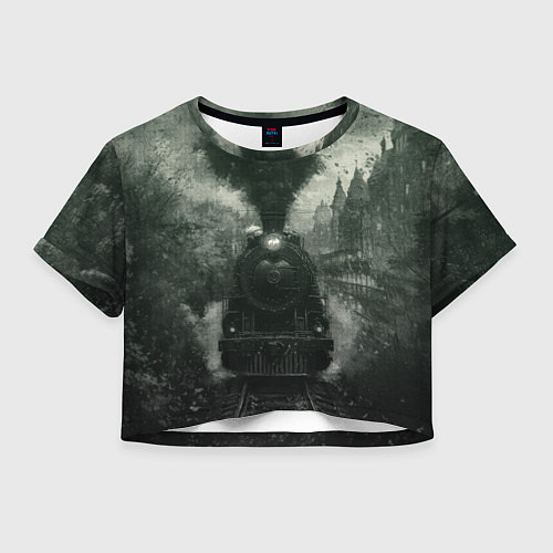 Женский топ Ретро иллюстрация паровоза / 3D-принт – фото 1
