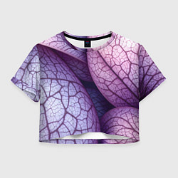 Футболка 3D укороченная женская Прожилки экзотического растения, цвет: 3D-принт