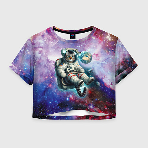 Женский топ Brave cat in space - ai art / 3D-принт – фото 1